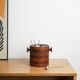 Danish teak and steel ice bucket, 1970s, Scandinavian Modern barware