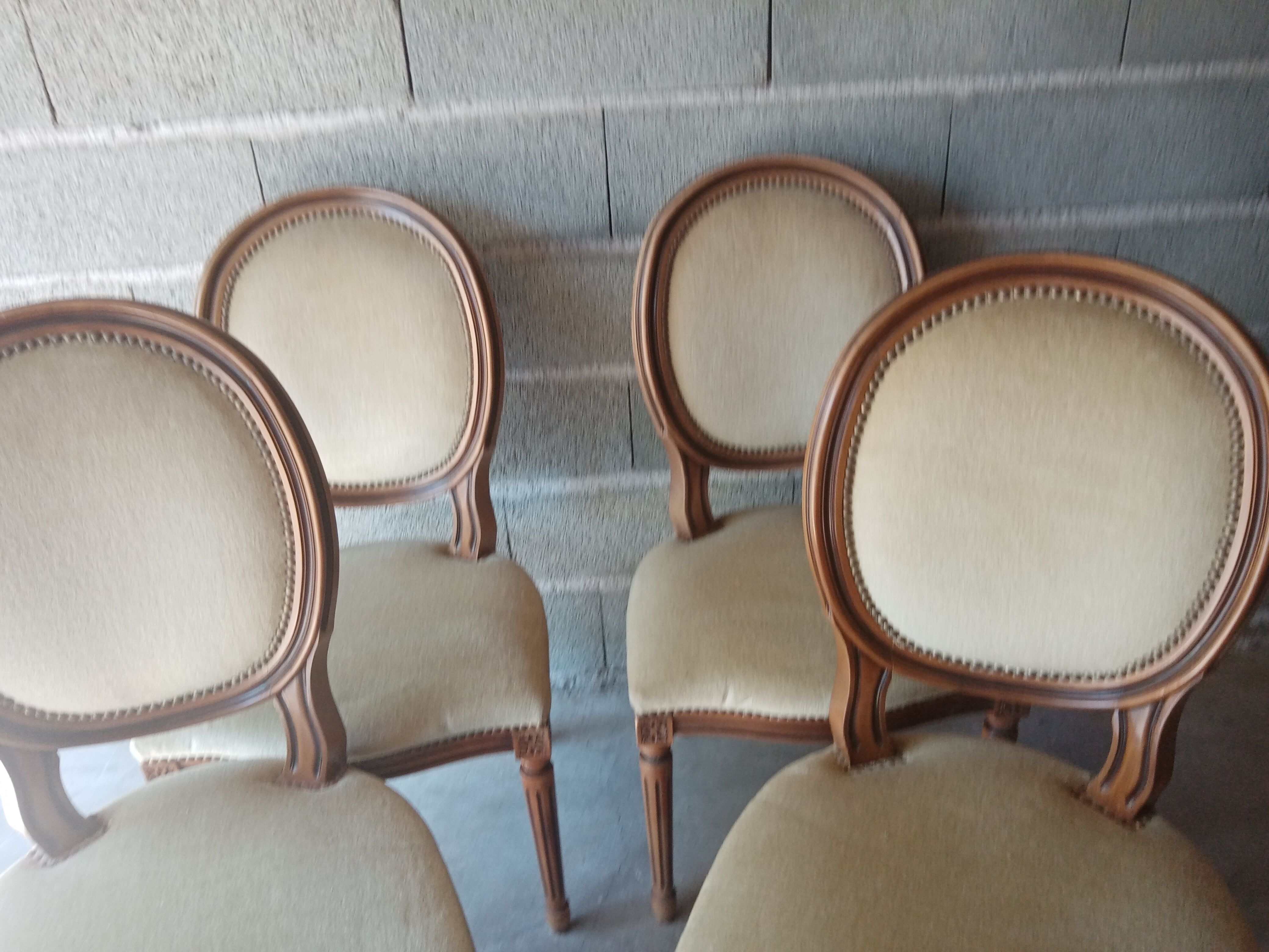 Suite 4 chairs medallion wood and fabric