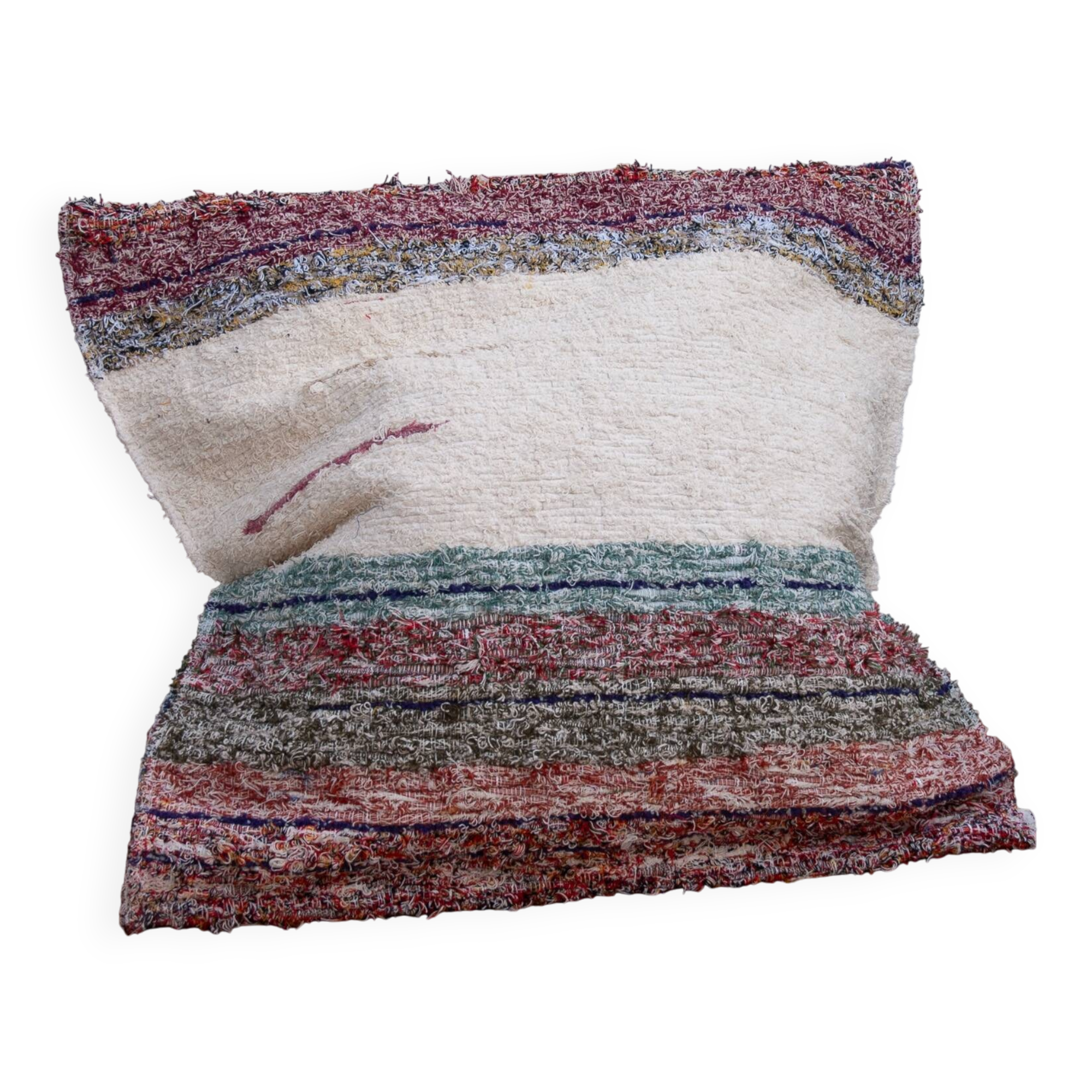 Handwoven cushion cover made from recycled cotton