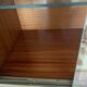 Buffet vitrine vintage bois et laiton