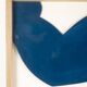 "The Twins". Bas-relief panel in blue lacquered wood. Contemporary.