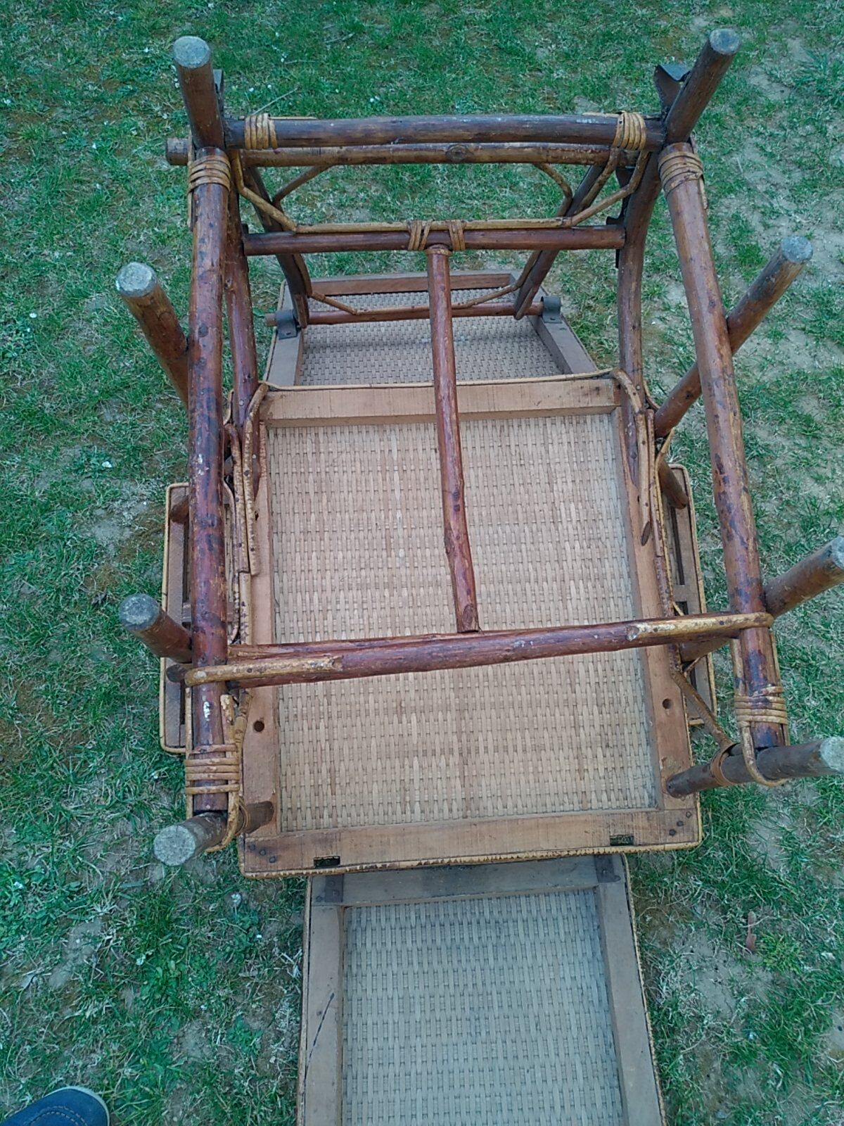 Vintage rattan long chair