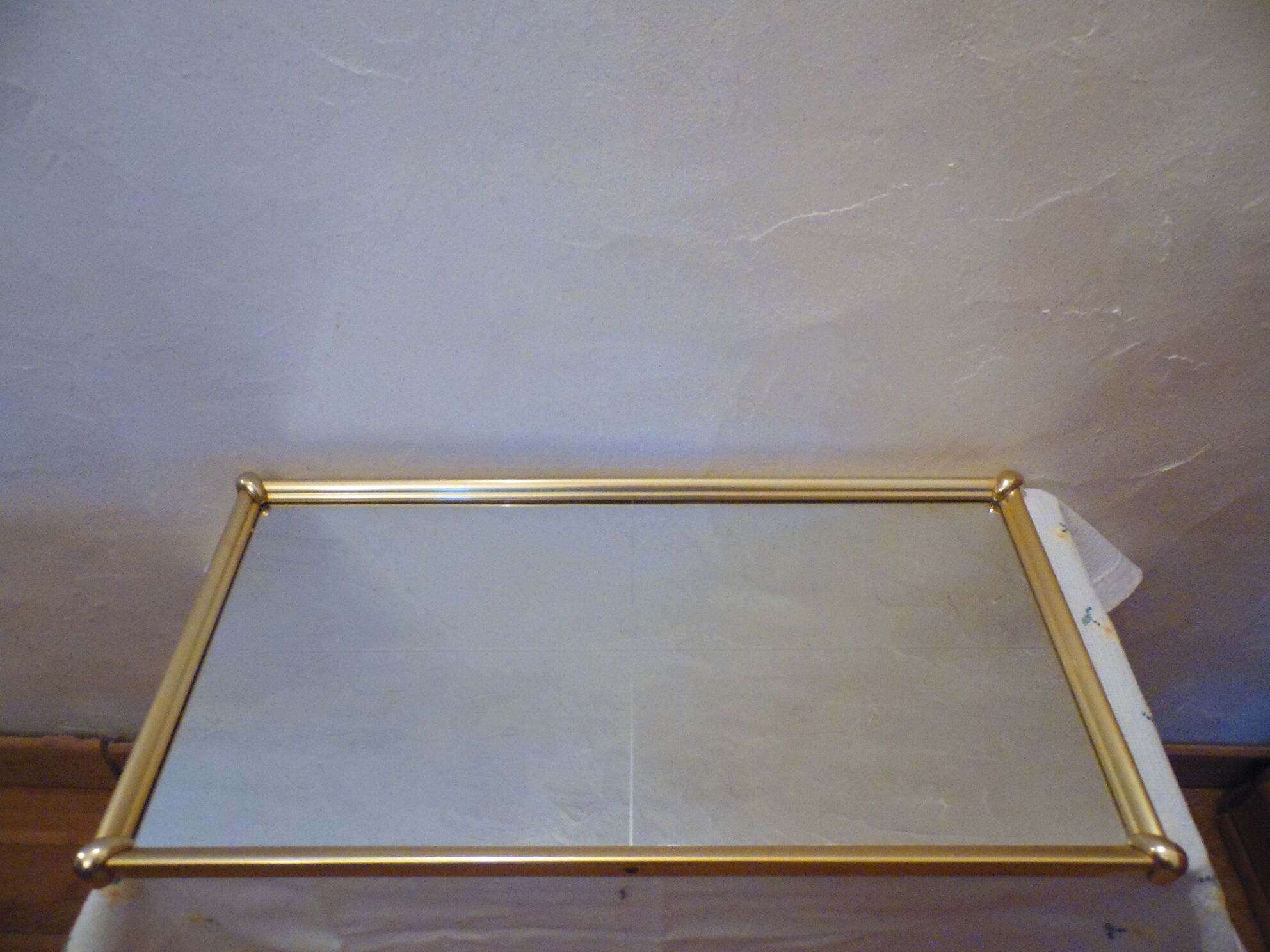 Mirror window, brass metal 31x61cm