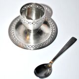 Vintage cockroster in openwork silver metal in its original case