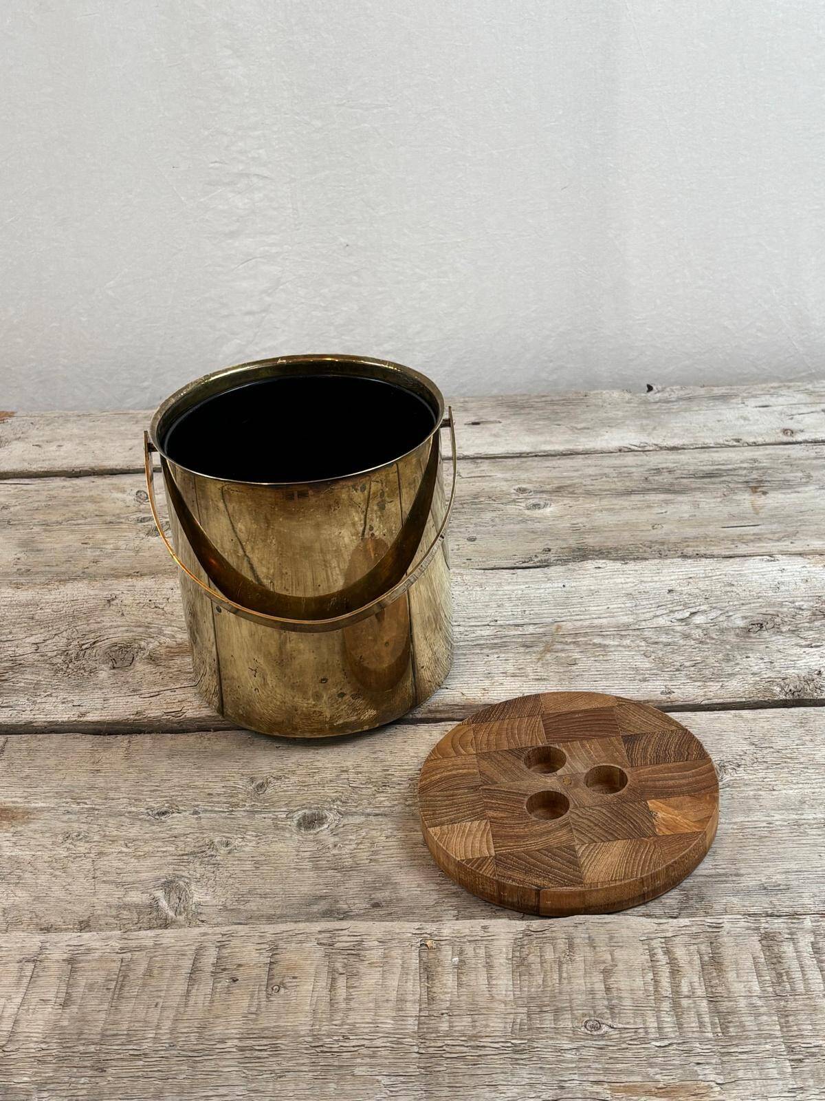 seau à glace en laiton Stelton- Danemark années 60