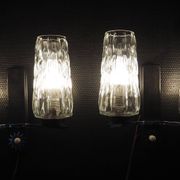 Pair of wall lights from the 1950s-1960s with a push button switch.