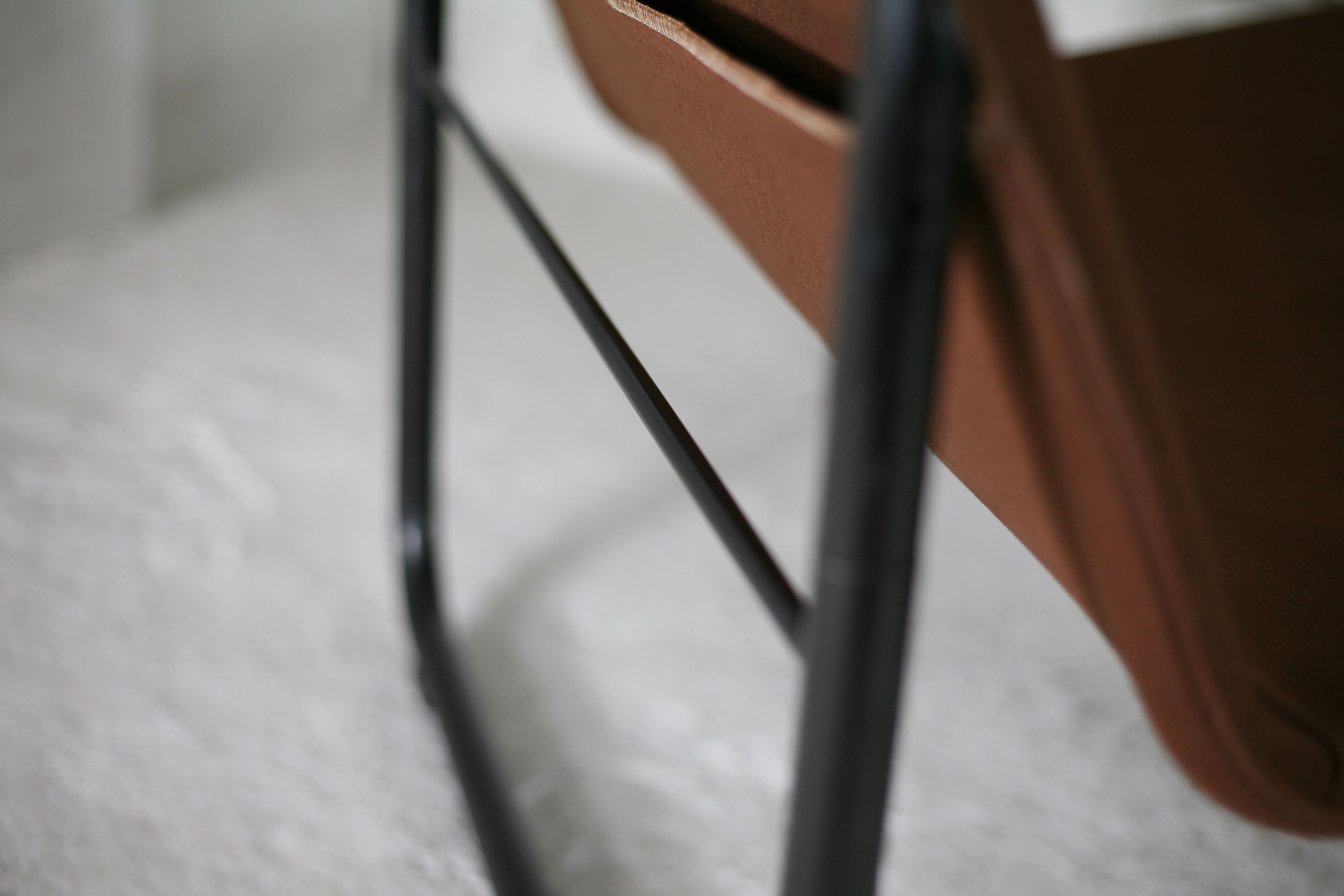 Pair of KEBE drivers, Denmark, circa 1975. Steel and "chocolate" canvas