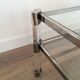 Large coffee table in plexiglass and chrome with a double glass top.