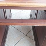 Vintage mahogany double-sided desk with 18 drawers