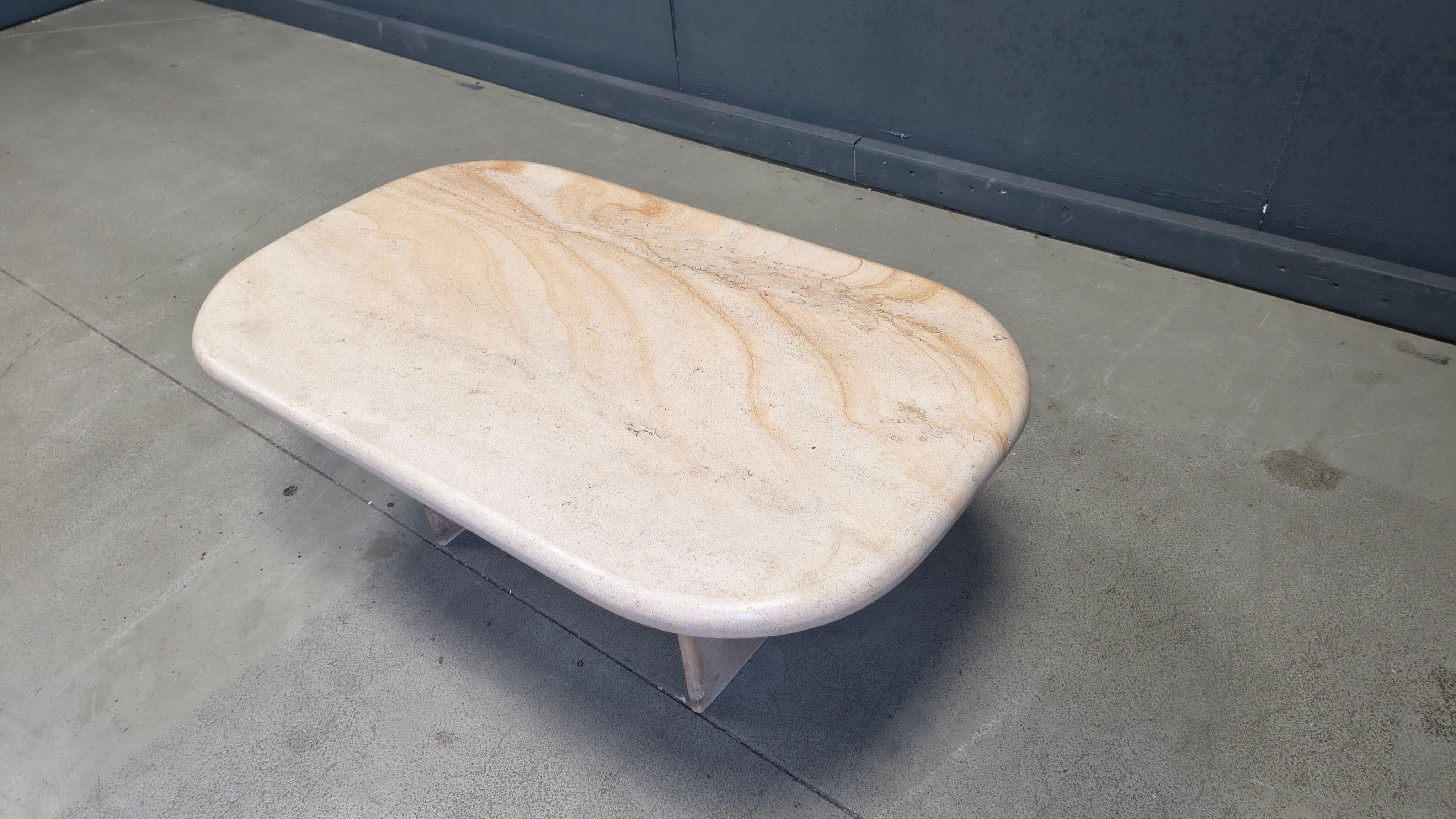 Vintage Italian travertine coffee table, 1970s