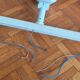 Wall lamp bar three spots vintage style Lita white beige 70s