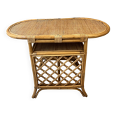 Table d'appoint, desserte en rotin, 2 niveaux