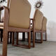 Lot 6 chairs armrests vintage 70s Scandinavian design leather and wood
