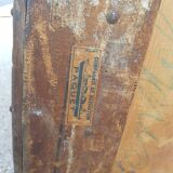 Old wooden travel trunk case