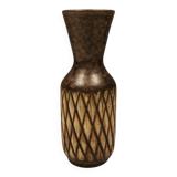 Vase de la poterie danoise Løvemose, avec glaçage partiel en fourrure de lièvre. Estimé dans les années 1970.