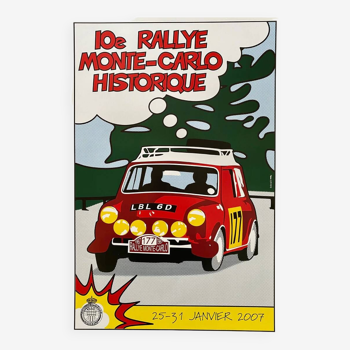 Original poster 10th Monte Carlo Historic Rally 2007 by Federall - Small Format - On linen