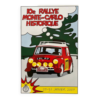 Affiche original 10e Rallye Historique Monte Carlo 2007 par Federall - Petit Format - On linen