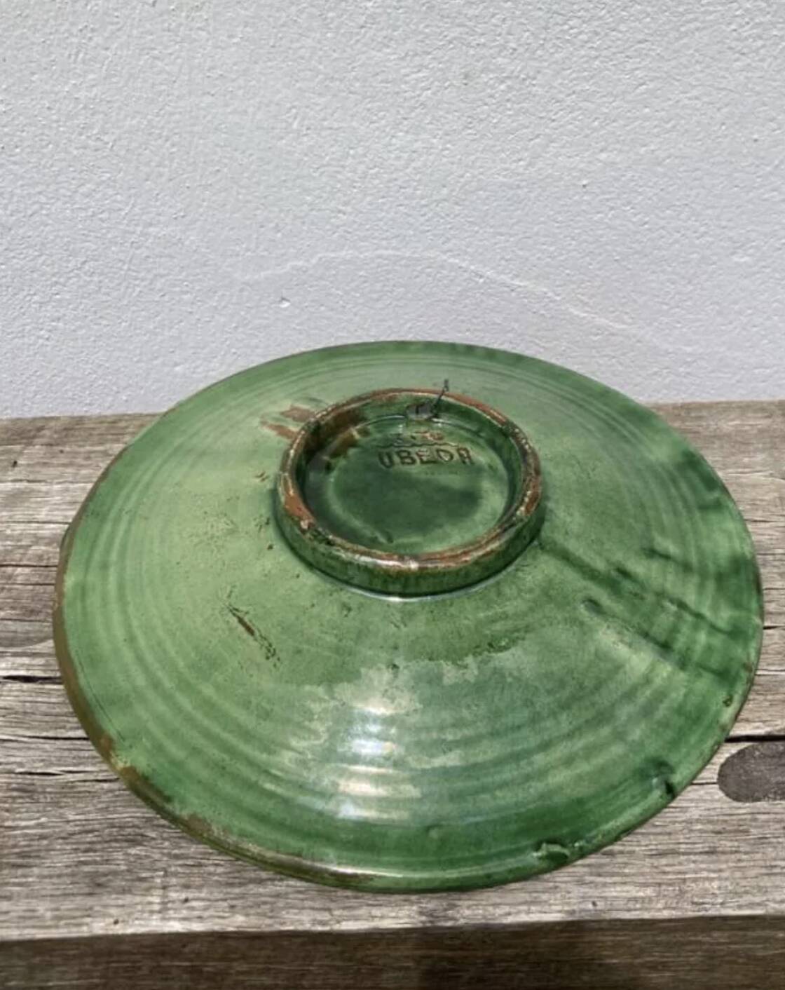 Large terracotta rooster salad bowl