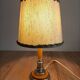 Solid brass candle holder lamp and vintage fabric