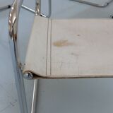 6 Fasem Italia chrome and white leather chairs