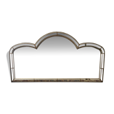 Large vintage brass and glazing bead mirror