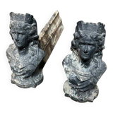 Pair of cast iron fire dogs from the 19th century