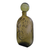 Carafe Empoli en verre pressé motif oiseau