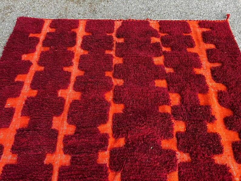 Moroccan Berber Beni Ourain Custom Red Rug 250/150cm