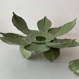 Green metal leaf wall light