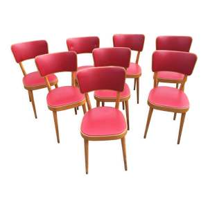 Huit chaises Bauman hêtre - skai