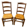 Lot de 2 chaise bois et paille