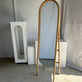 Miroir sur pied en bambou et rotin H:1m80
