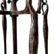 Brutalist fireplace kit in vintage wrought iron from the 60s / 70s