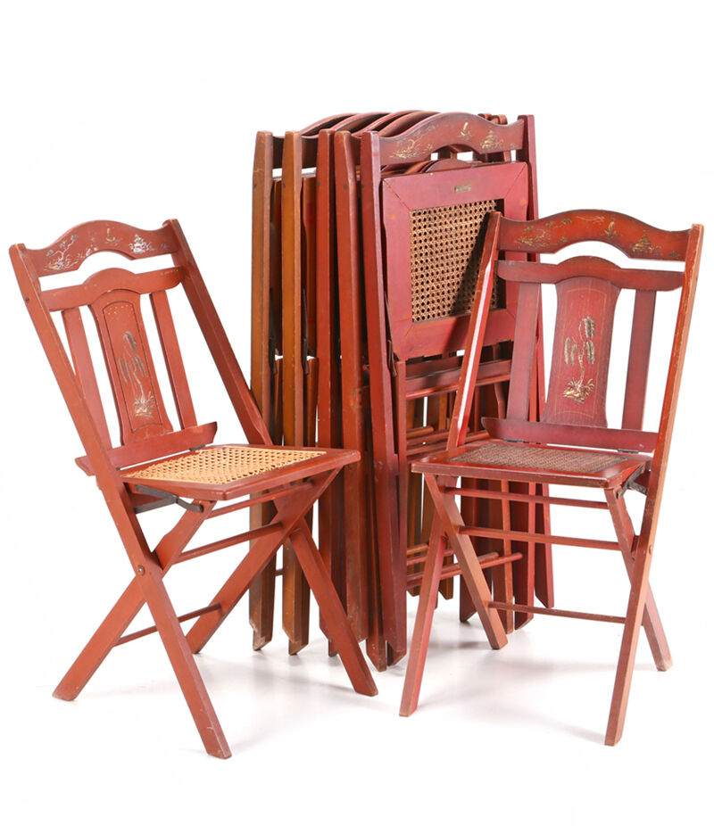 Set of six fold-out chairs