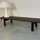 Mid-Century Modern Brown wood Slatted coffee table bench, 1970s