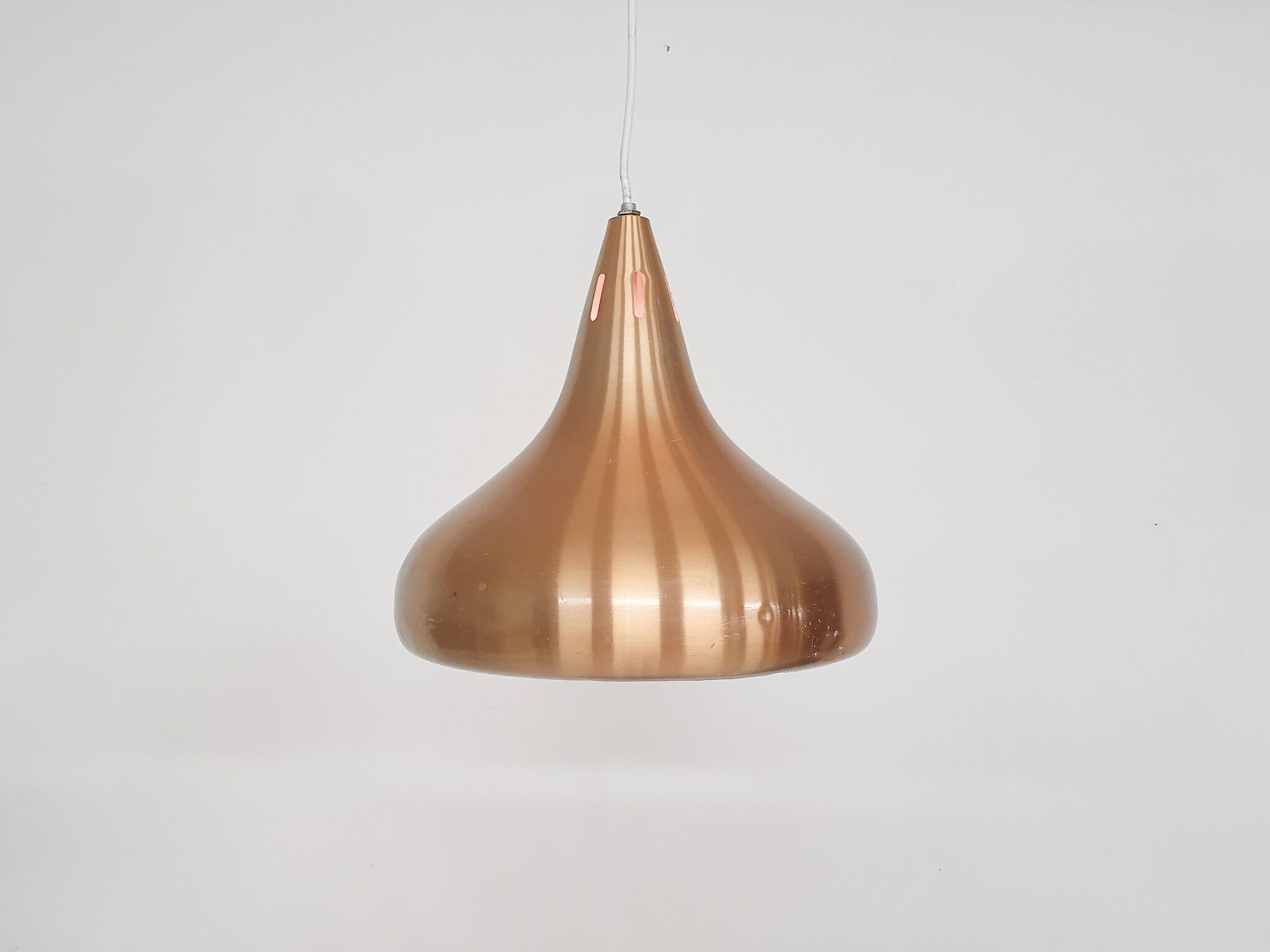 Vintage copper pendant light, Denmark 1960's