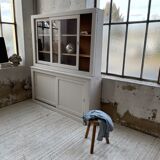 Library showcase ivory white sliding doors