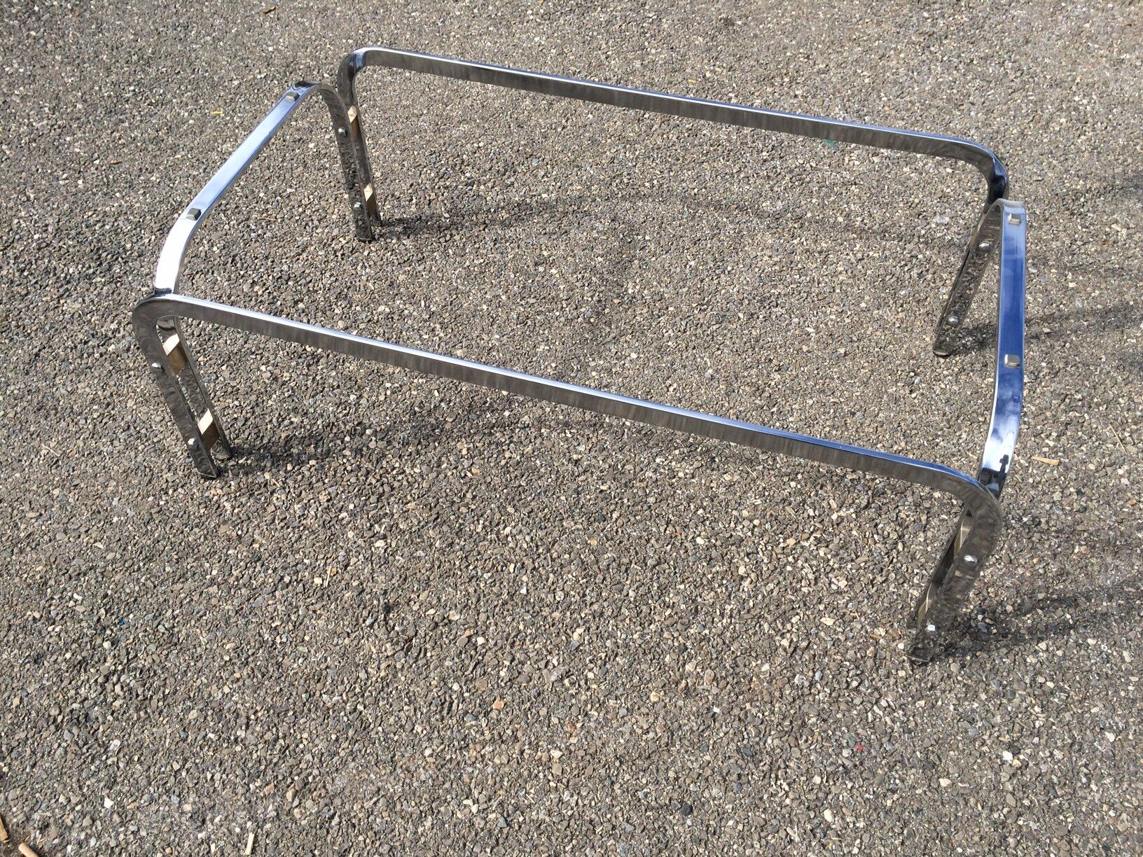 Vintage coffee table smoked glass and chrome 70