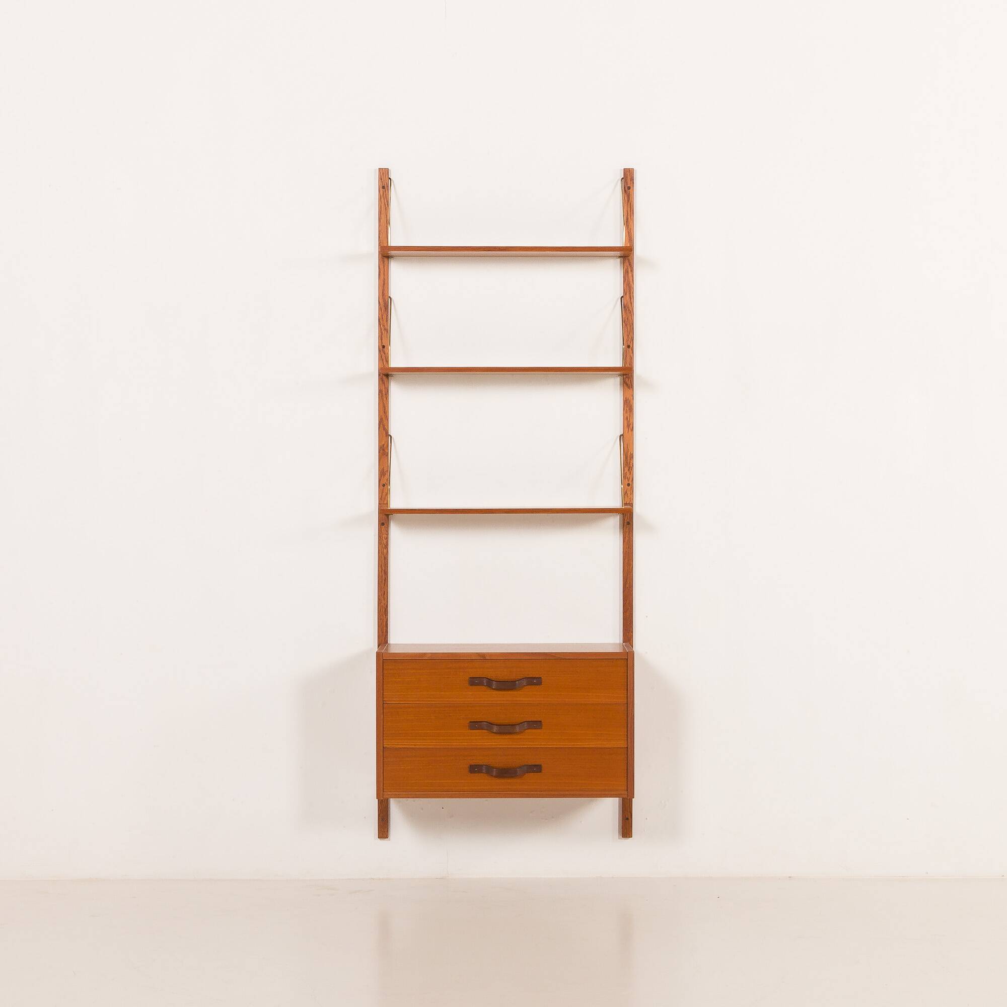 Scandinavian mid century wall unit in teak, 1960s