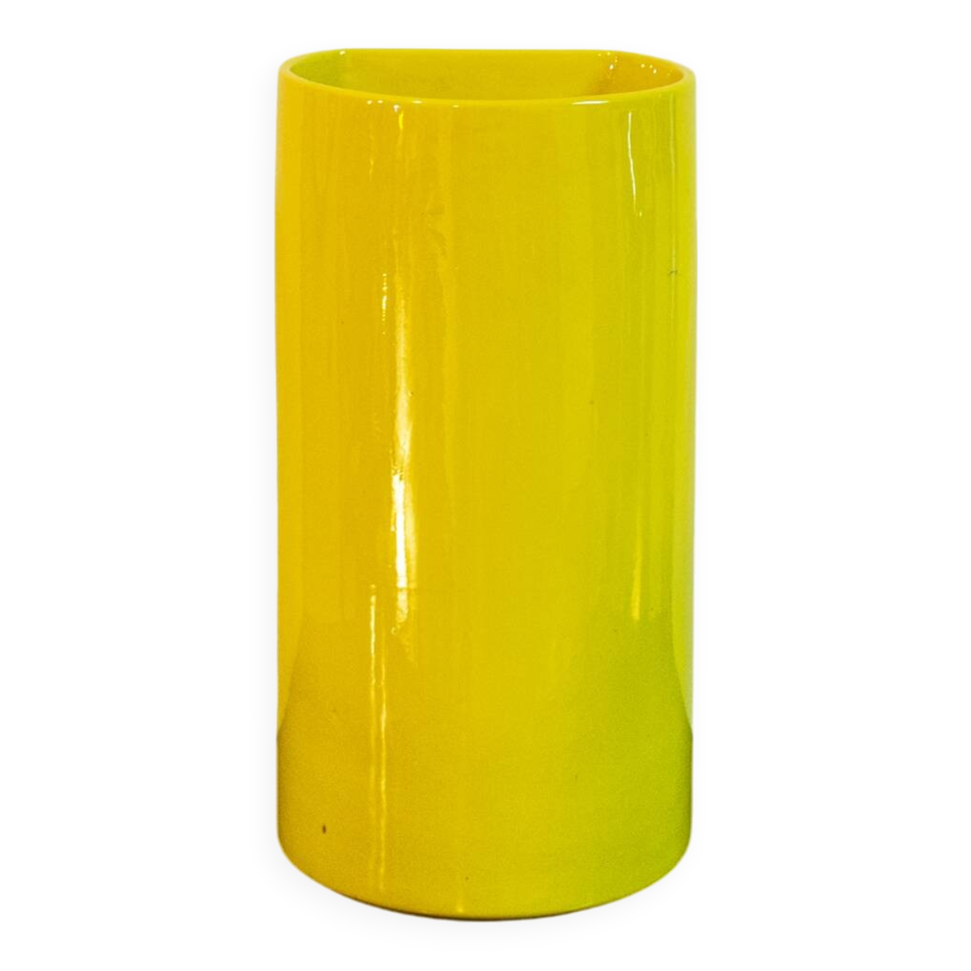 Yellow Ceramic Vase-portaombrelli from Gabbianelli, Italy, 1970s