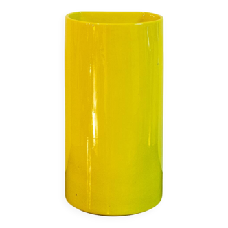 Vase-portaombrelli en Céramique Jaune de Gabbianelli, Italie, 1970s