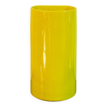 Yellow Ceramic Vase-portaombrelli from Gabbianelli, Italy, 1970s