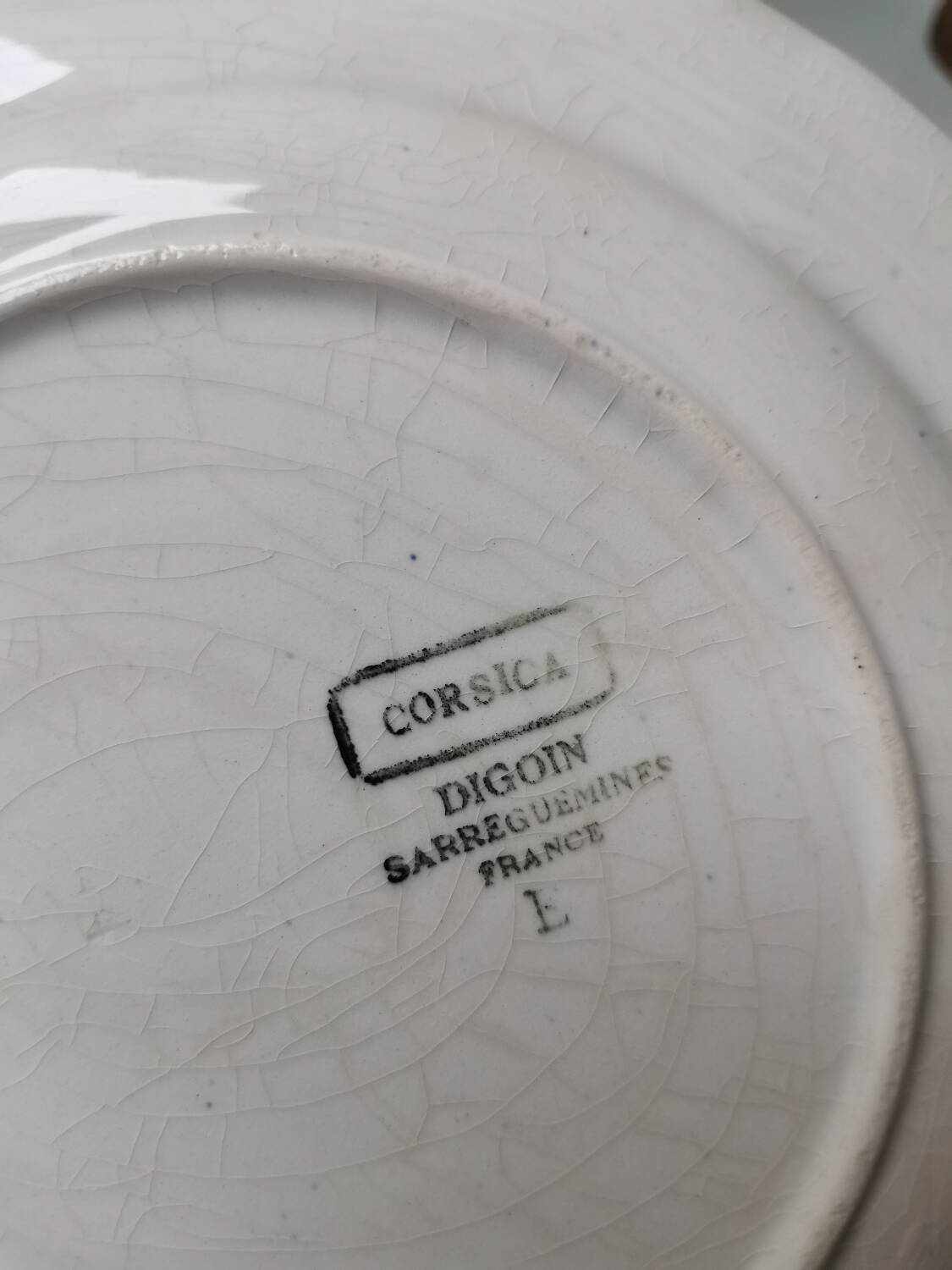 Vintage plate flower pattern Sarreguemines Digoin France Corsica