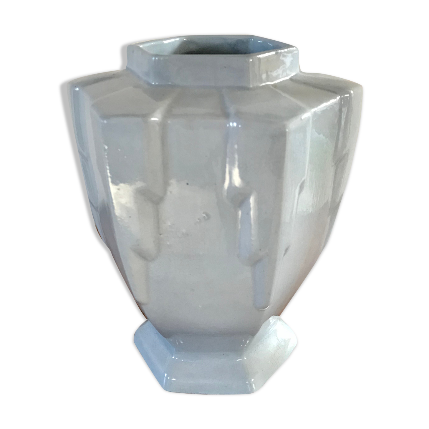 Art Deco cracked ceramic vase