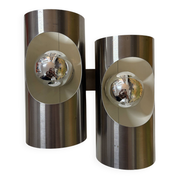 1970s chrome Space Age wall light