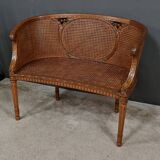 Louis XVI style walnut basket bench – 2nd part of the 19th century