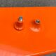 Orange coat rack from the mid-century space age, 1960s.