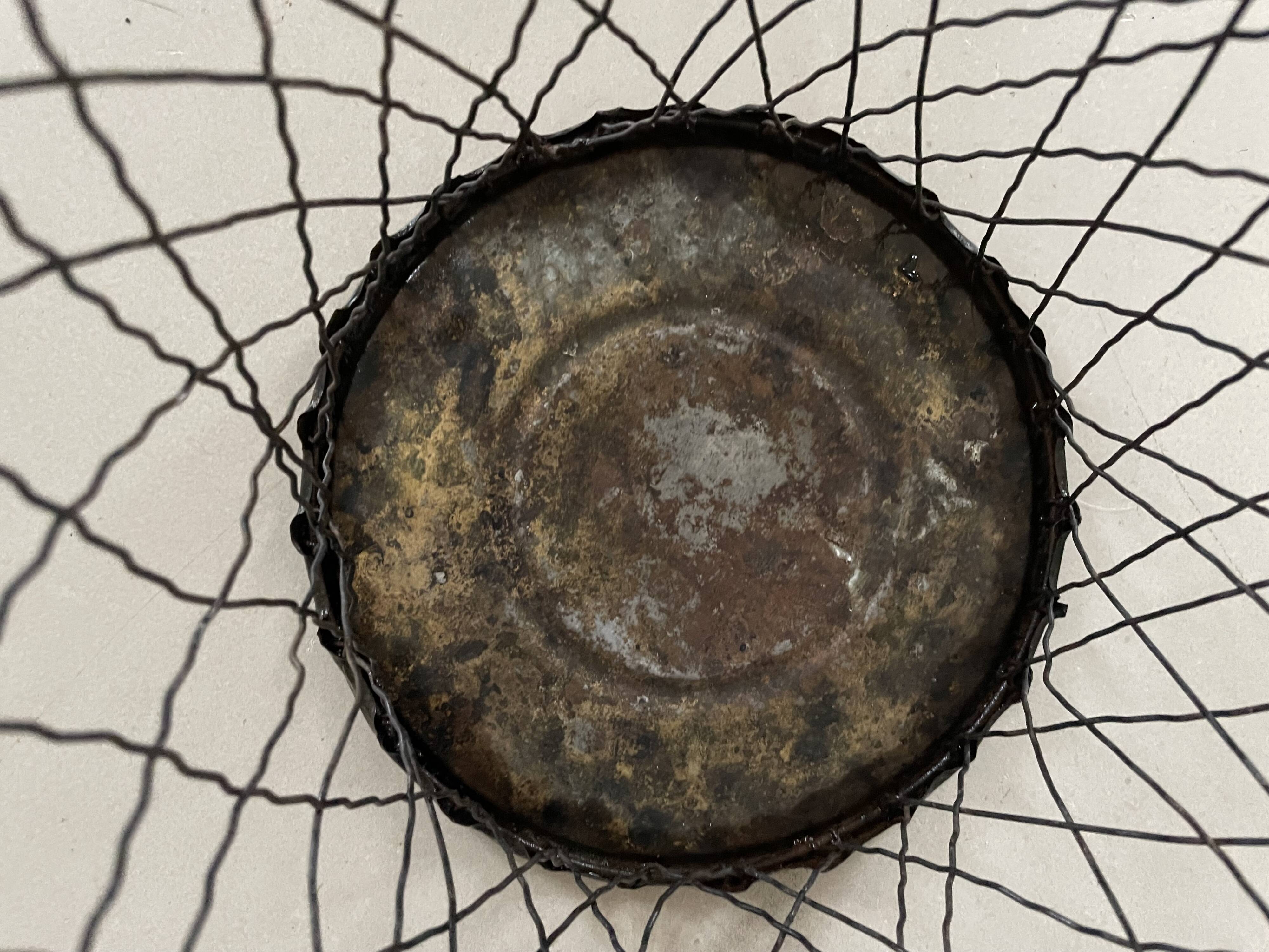 Old metal wastebasket