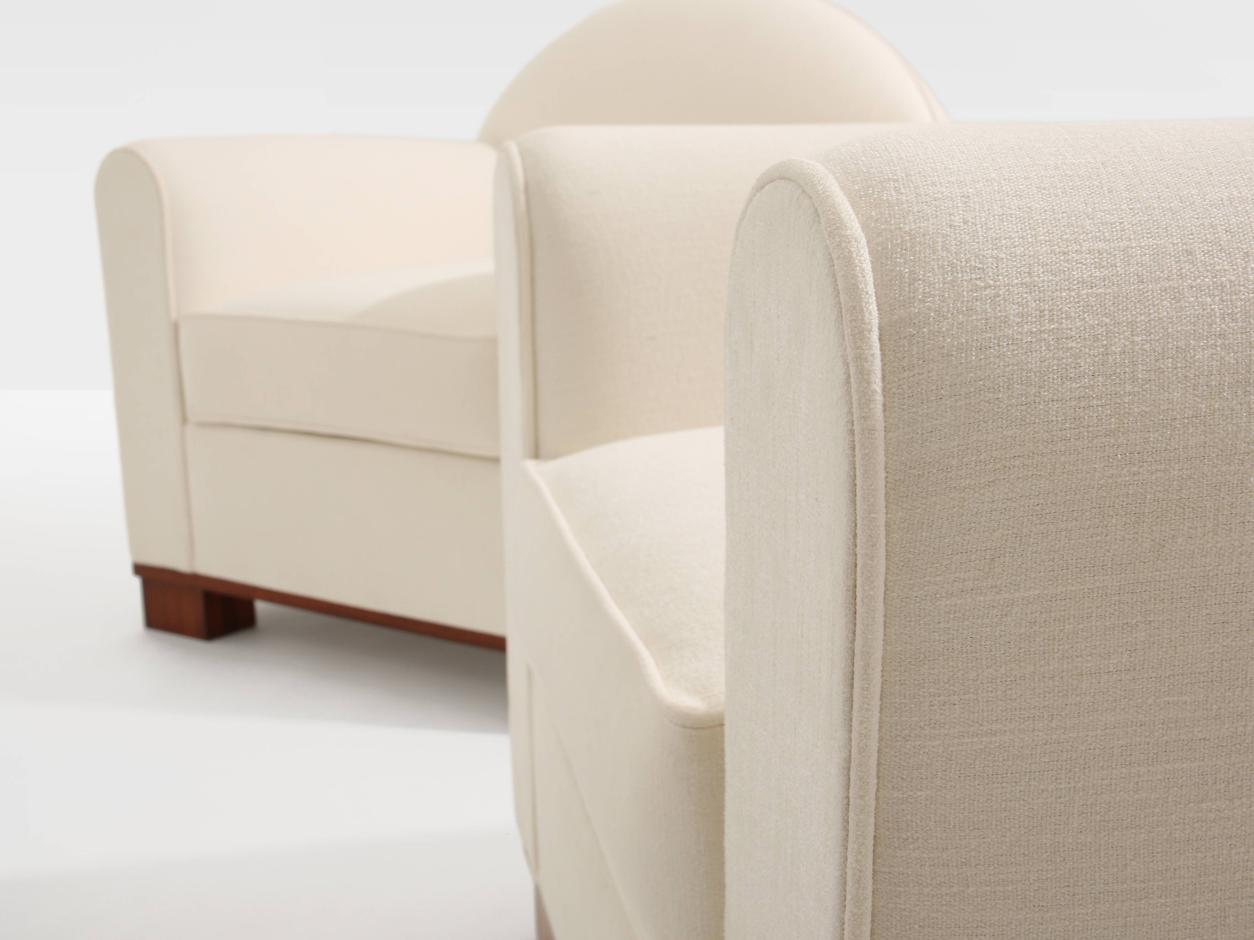 Jacques Adnet pair of modernist club armchairs in rosewood 1931