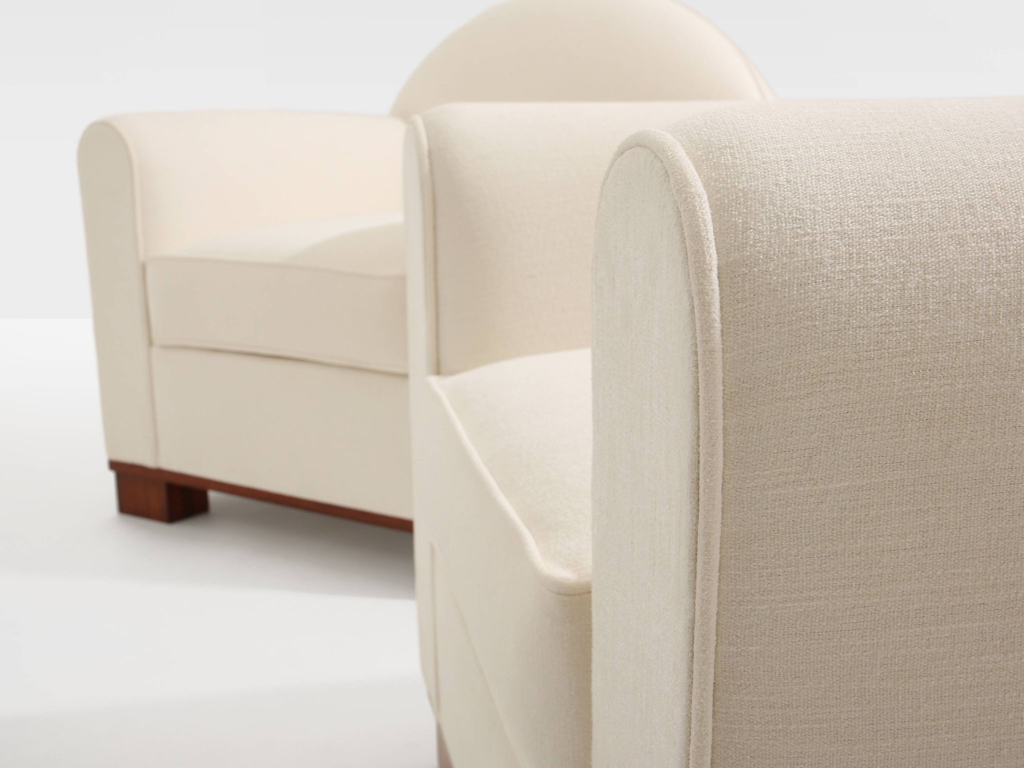 Jacques Adnet pair of modernist club armchairs in rosewood 1931